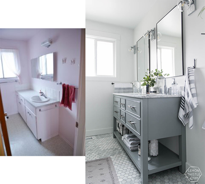 Lemon Thistle Before and After Bathroom